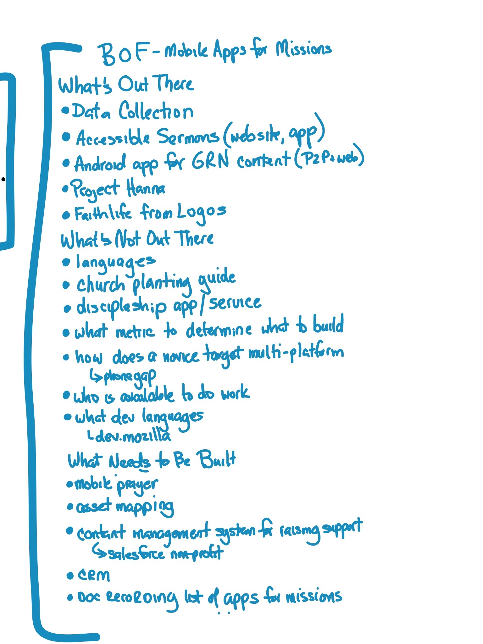 ICCM BOF Mobile Apps for Missions Sketchnote